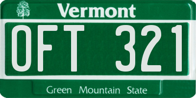 VT license plate OFT321