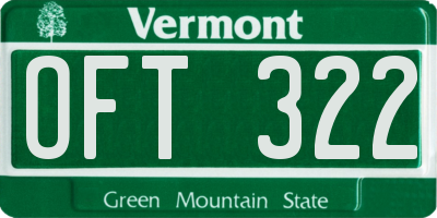 VT license plate OFT322