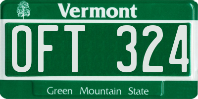 VT license plate OFT324