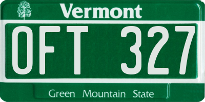 VT license plate OFT327