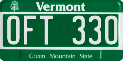VT license plate OFT330