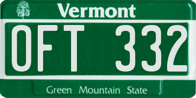 VT license plate OFT332