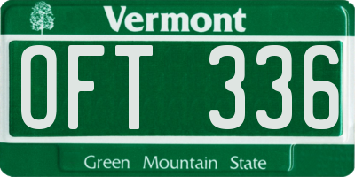 VT license plate OFT336