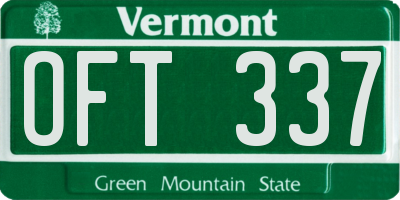 VT license plate OFT337