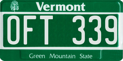VT license plate OFT339