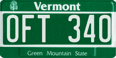 VT license plate OFT340