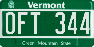 VT license plate OFT344