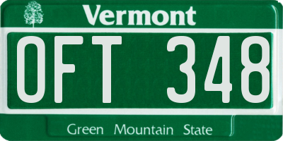 VT license plate OFT348