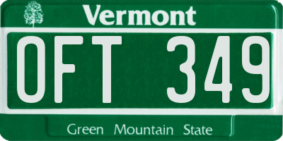 VT license plate OFT349