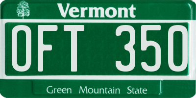 VT license plate OFT350