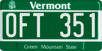 VT license plate OFT351