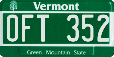 VT license plate OFT352