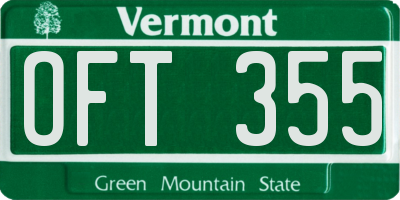 VT license plate OFT355