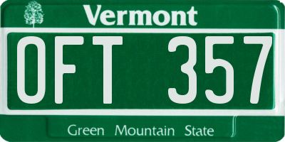 VT license plate OFT357