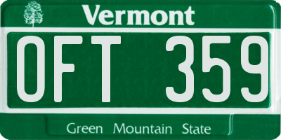 VT license plate OFT359