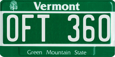 VT license plate OFT360