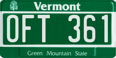 VT license plate OFT361