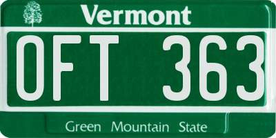 VT license plate OFT363