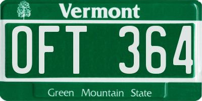 VT license plate OFT364