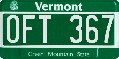 VT license plate OFT367