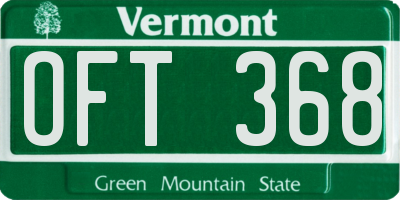 VT license plate OFT368