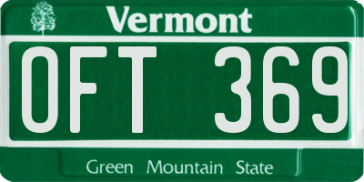 VT license plate OFT369
