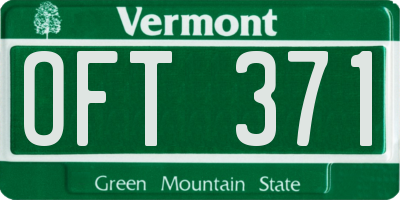 VT license plate OFT371