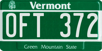 VT license plate OFT372