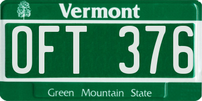 VT license plate OFT376