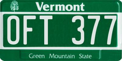 VT license plate OFT377