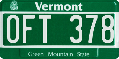 VT license plate OFT378