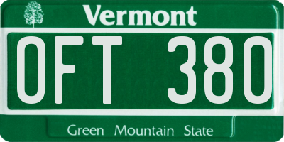 VT license plate OFT380