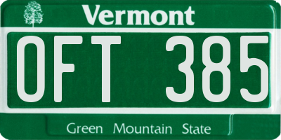 VT license plate OFT385