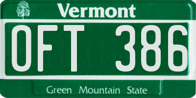 VT license plate OFT386