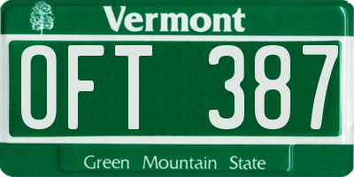 VT license plate OFT387