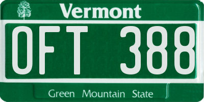 VT license plate OFT388