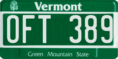 VT license plate OFT389