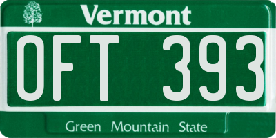 VT license plate OFT393