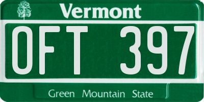 VT license plate OFT397