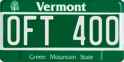 VT license plate OFT400