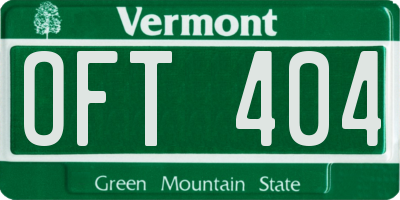 VT license plate OFT404