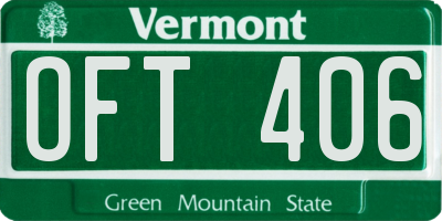 VT license plate OFT406