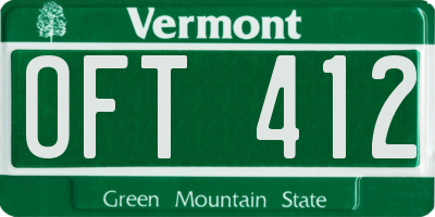 VT license plate OFT412