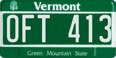 VT license plate OFT413