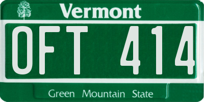 VT license plate OFT414