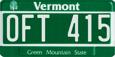 VT license plate OFT415