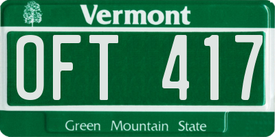 VT license plate OFT417