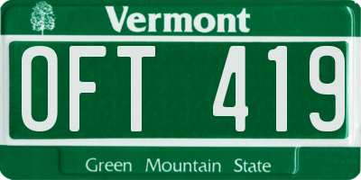 VT license plate OFT419