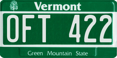 VT license plate OFT422