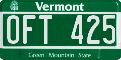 VT license plate OFT425
